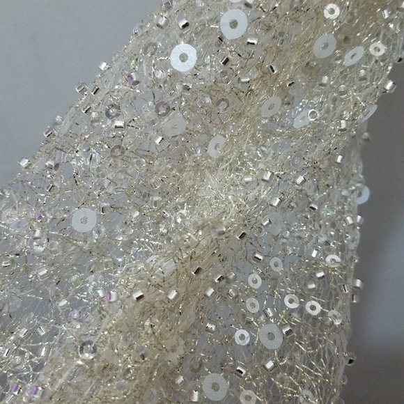 NWT GOLD BEADS AND SEQUINS SEMI SHEER TOP - Picture 8 of 9